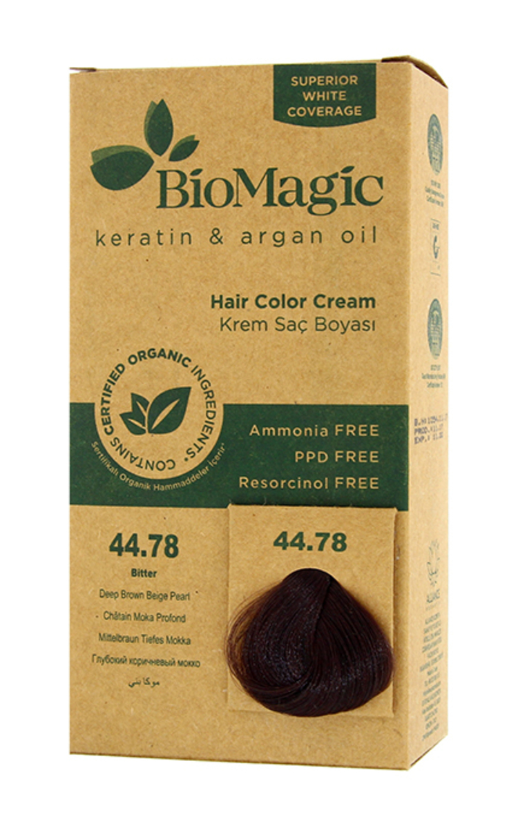 BIOMAGIC BIOMAGIC Стойкая краска для волос, 44.78 Deep Brown Beige Pearl 1 шт