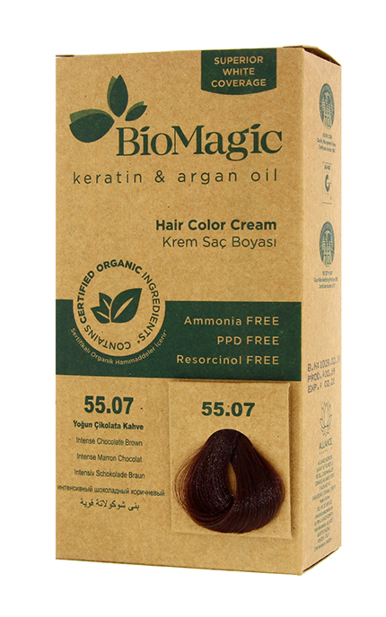 BIOMAGIC BIOMAGIC Стойкая краска для волос, 55.07 Intense Chocolate Brown 1 шт