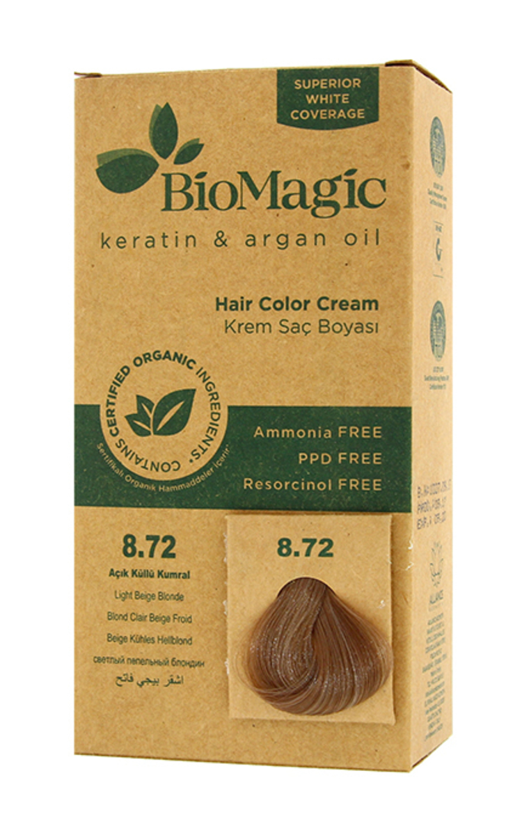 BIOMAGIC BIOMAGIC Стойкая краска для волос, 8.72 Light Beige Blonde 1 шт