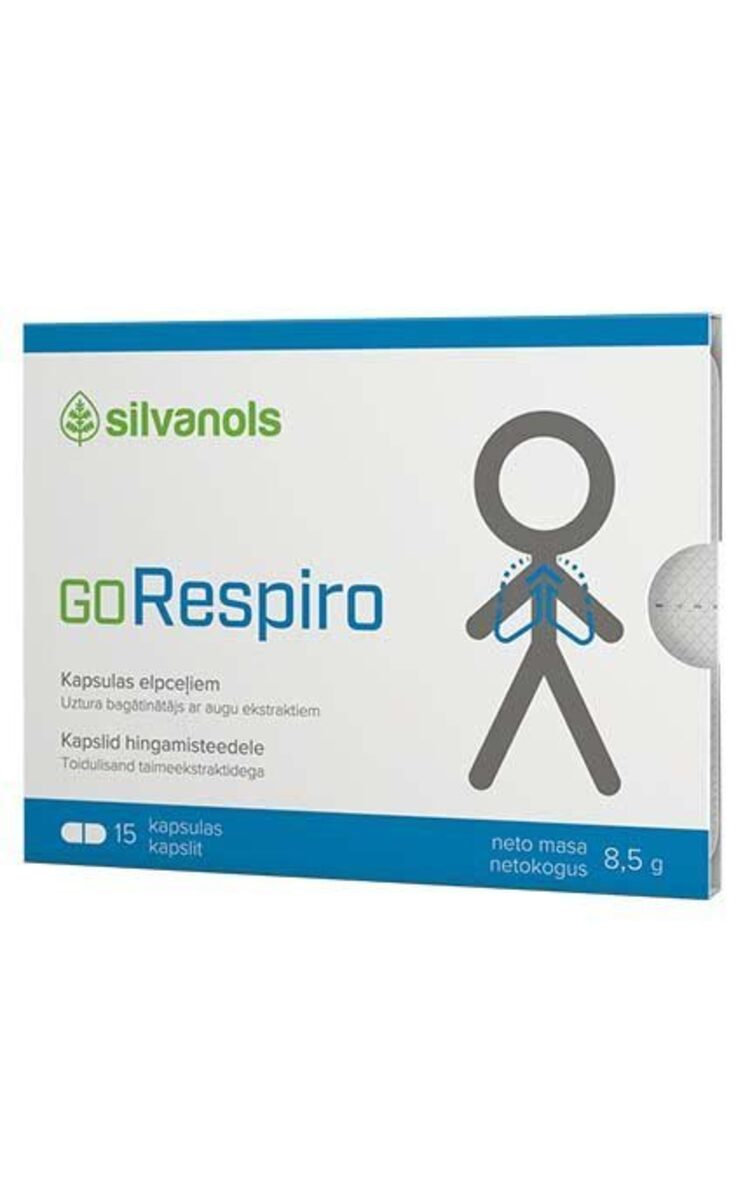 SILVANOLS SILVANOLS GoRespiro капсулы для дыхательных путей, 15шт. 8,3 г