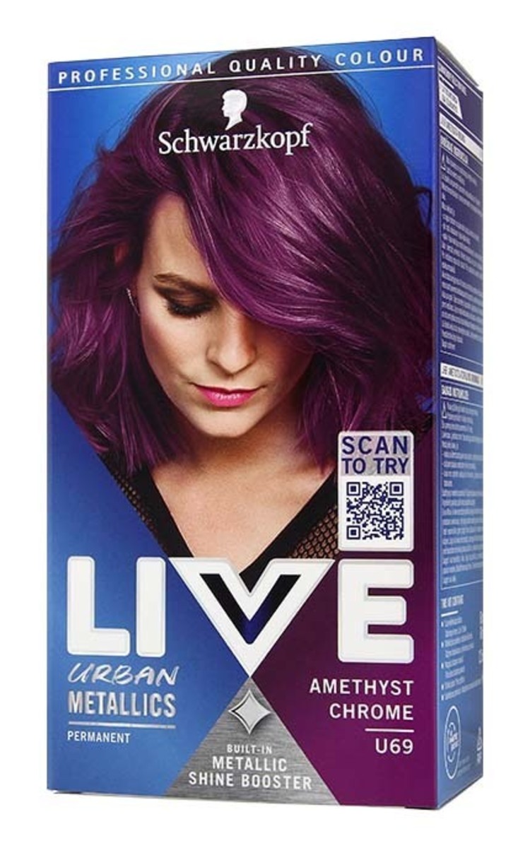 LIVE COLOR LIVE COLOR Перманентная краска для волос с металлическим эффектом, U69 Amethyst Chrome 1 шт