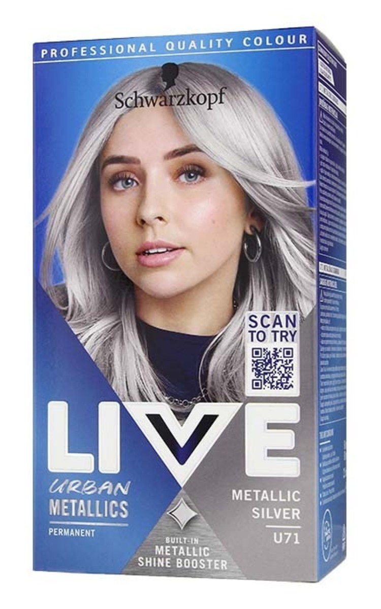 LIVE COLOR LIVE COLOR Перманентная краска для волос с металлическим эффектом, U71 Metallic Silver 1 шт