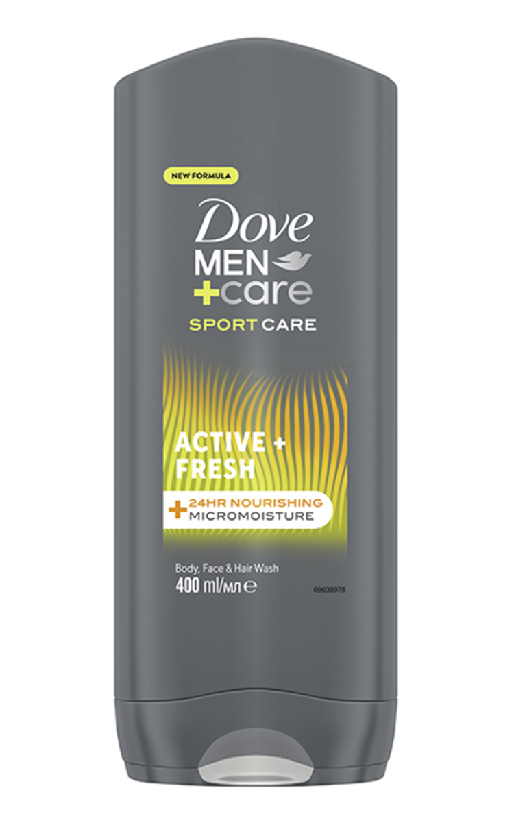 DOVE MEN DOVE MEN Sport Active&Fresh ķermeņa un sejas dušas želeja, 400ml 400 ml