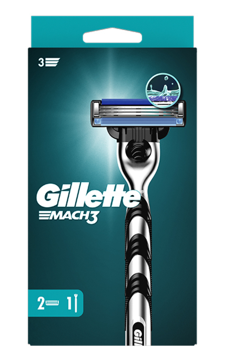 GILLETTE GILLETTE Mach3 мужской бритвенный станок+2 кассеты 1 шт