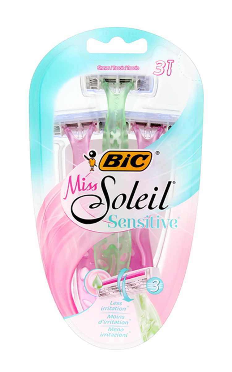 BIC BIC Miss Soleil Sensitive vienreizējie sieviešu skuvekļi, 3gab. 3 gab.