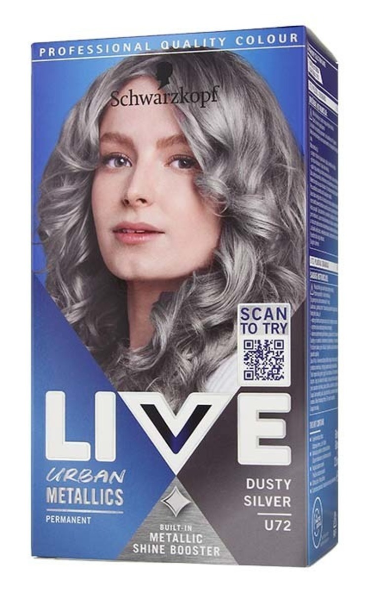 LIVE COLOR LIVE COLOR Перманентная краска для волос с металлическим эффектом, U72 Dusty Silver 1 шт