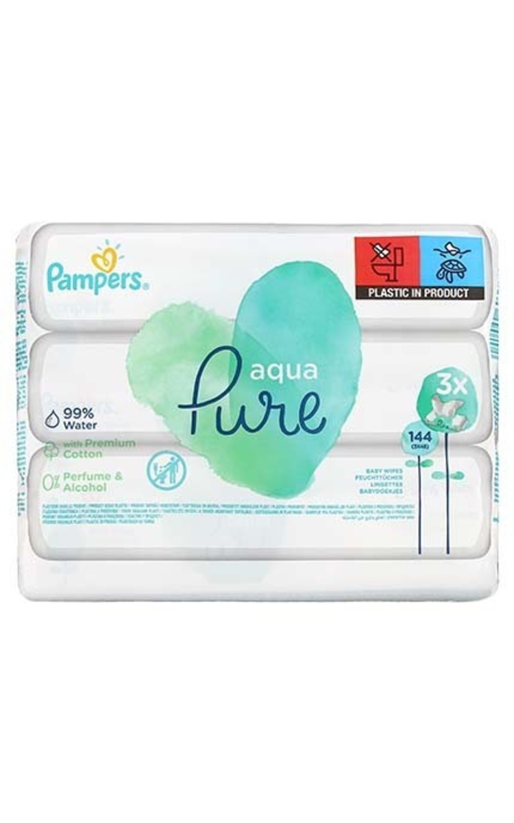 PAMPERS PAMPERS Pure Aqua влажные салфетки, 144шт.