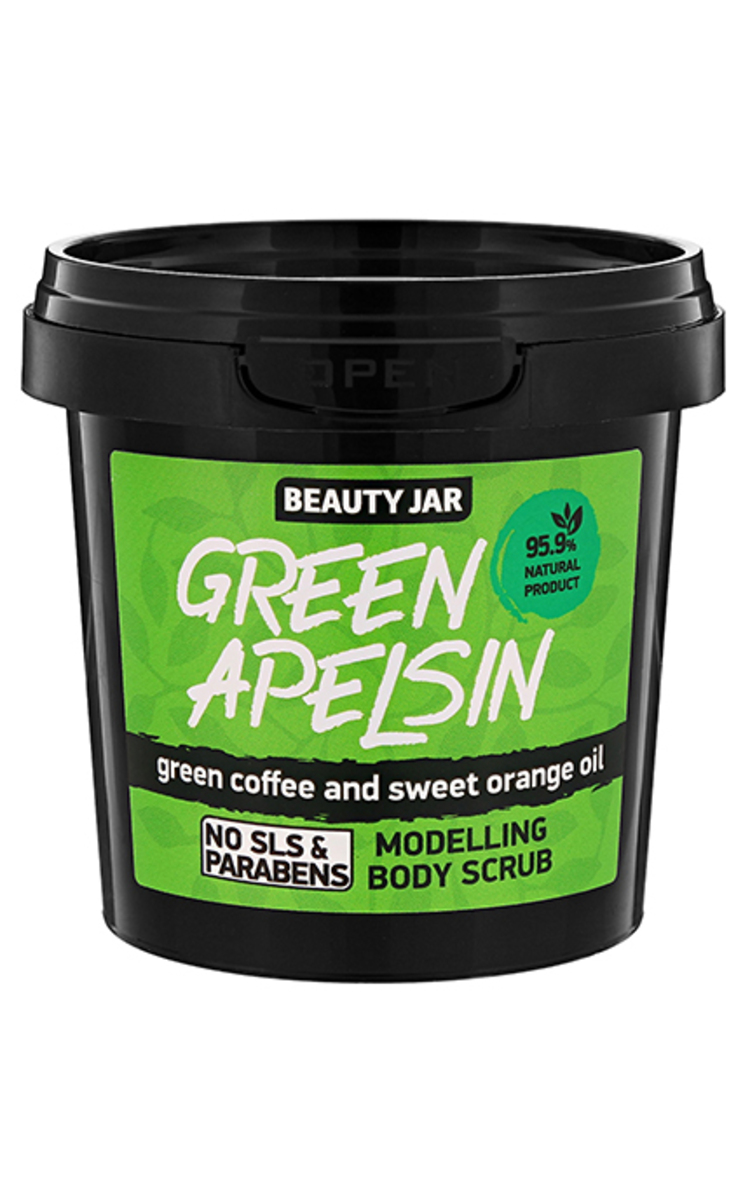 BEAUTY JAR BEAUTY JAR Green Apelsin modelējošs ķermeņa skrubis, 200g 200 g