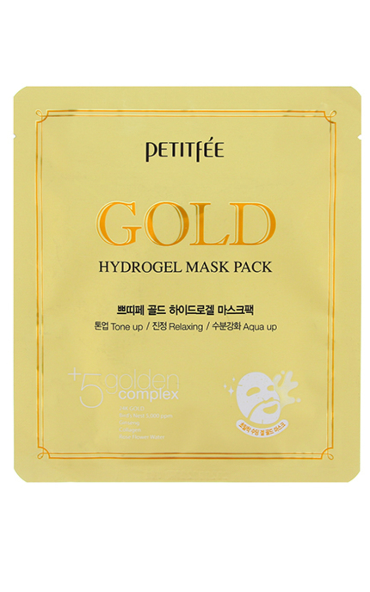 PETITFEE PETITFEE Gold Hydrogel Mask гидрогелевая маска с золотом для лица, 1шт. 1 шт