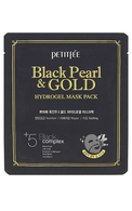 PETITFEE Black Pearl&Gold Hydrogel Mask Pack hidrogela maska ar melnām pērlēm sejas ādai, 1gab.