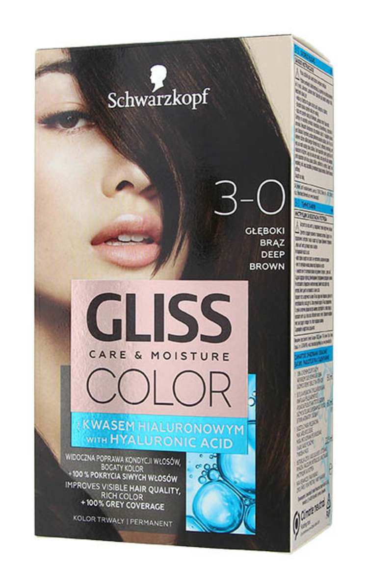 GLISS COLOR GLISS COLOR Care&Moisture стойкая краска для волос, 3-0 Глубокий каштановый, 1шт. 1 шт