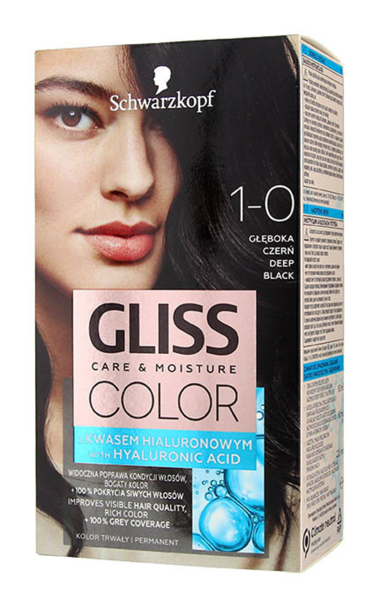 GLISS COLOR GLISS COLOR Care&Moisture стойкая краска для волос, 1-0 Глубокий черный, 1шт. 1 шт