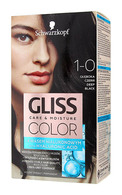 GLISS COLOR Care&Moisture стойкая краска для волос, 1-0 Глубокий черный, 1шт.