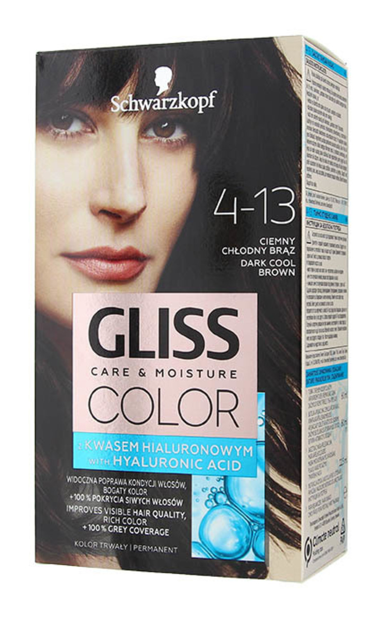 GLISS COLOR GLISS COLOR Care&Moisture стойкая краска для волос, 4-13 Холодный темно-каштановый, 1шт. 1 шт