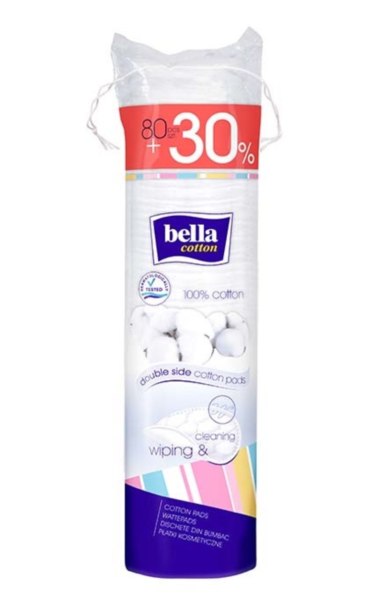 BELLA BELLA Cotton Косметические ватные диски 80+30%, 104шт.