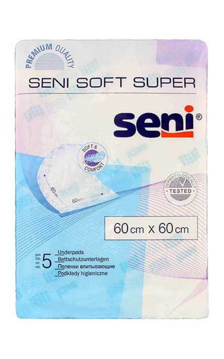 SENI SENI Soft Super абсорбирующие пеленки, 60x60см, 5шт. 5 шт