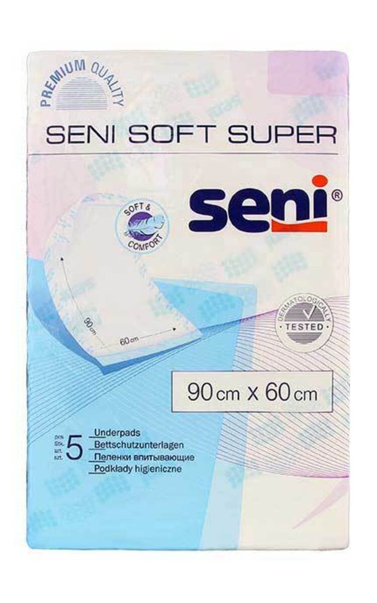 SENI SENI Soft Super абсорбирующие пеленки, 90x60см, 5шт. 5 шт