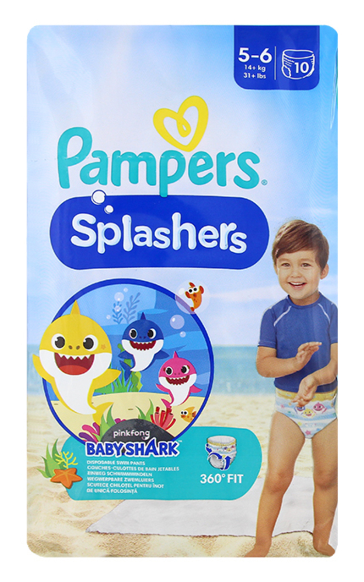 PAMPERS PAMPERS Splashers 5-6 autiņbiksītes peldēšanai, 14+ kg, 10gab. 10 gab.