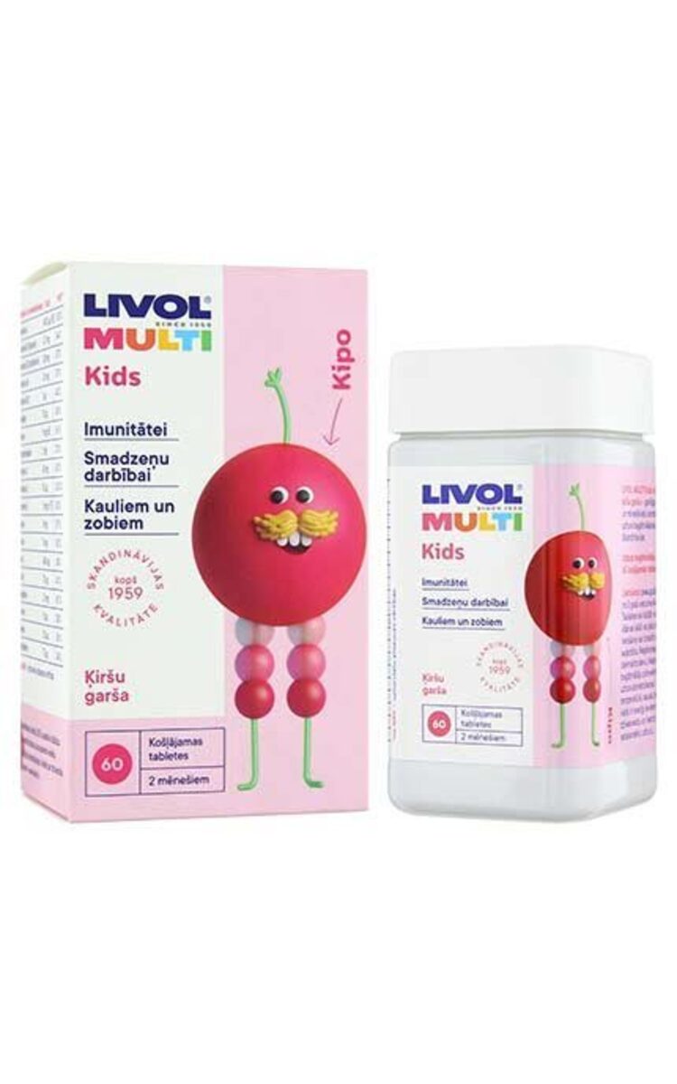 LIVOL LIVOL Multi витамины со вкусом вишни для детей, 60шт. 60 шт