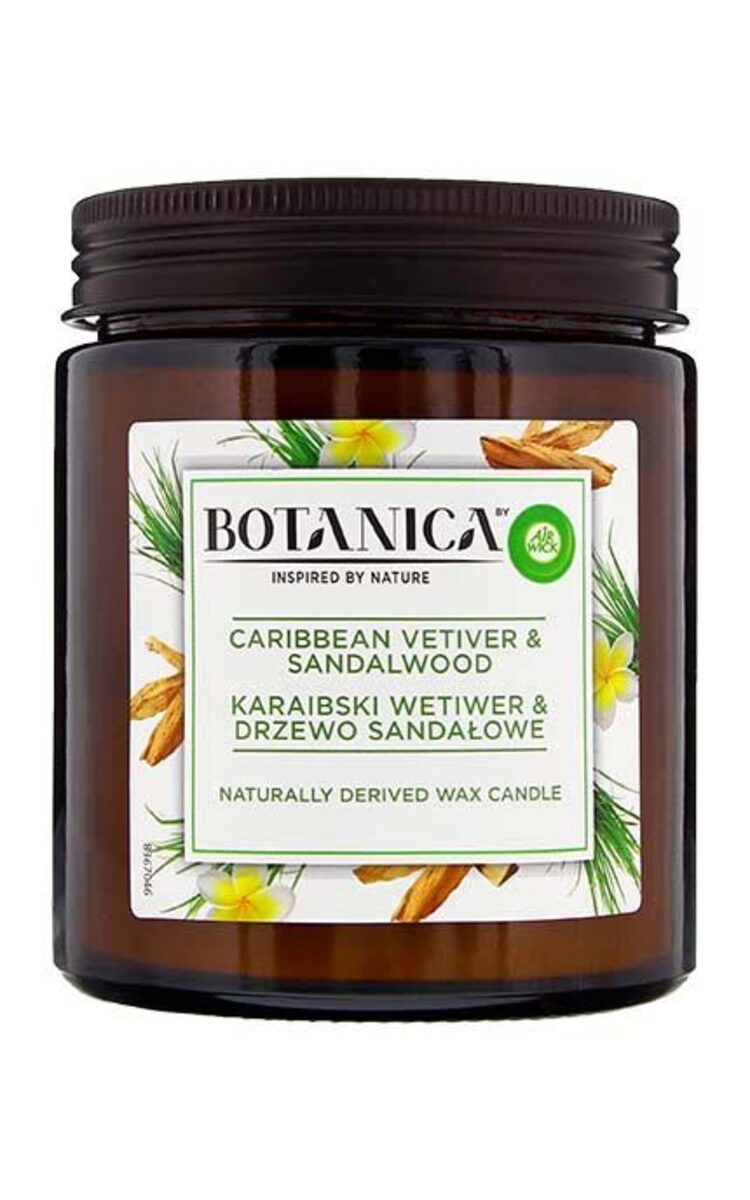 AIR WICK BOTANICA AIR WICK BOTANICA Carribean Vetiver&Sandalwood ароматическая свеча, 205г