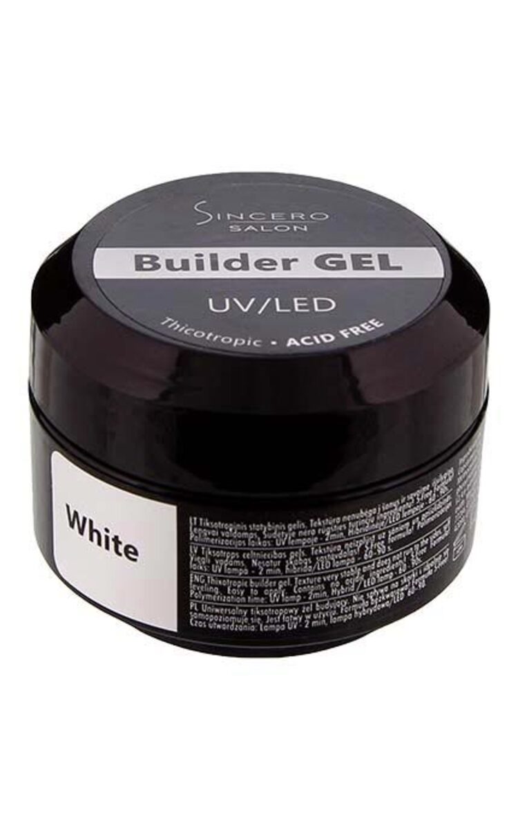 SINCERO SALON SINCERO SALON Builder базовый гель для ногтей, White, 15мл 15 мл