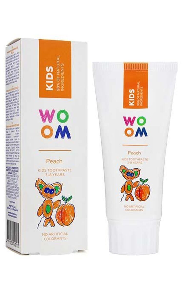 WOOM WOOM Kids Peach 3-8 детская зубная паста, 50мл 50 мл