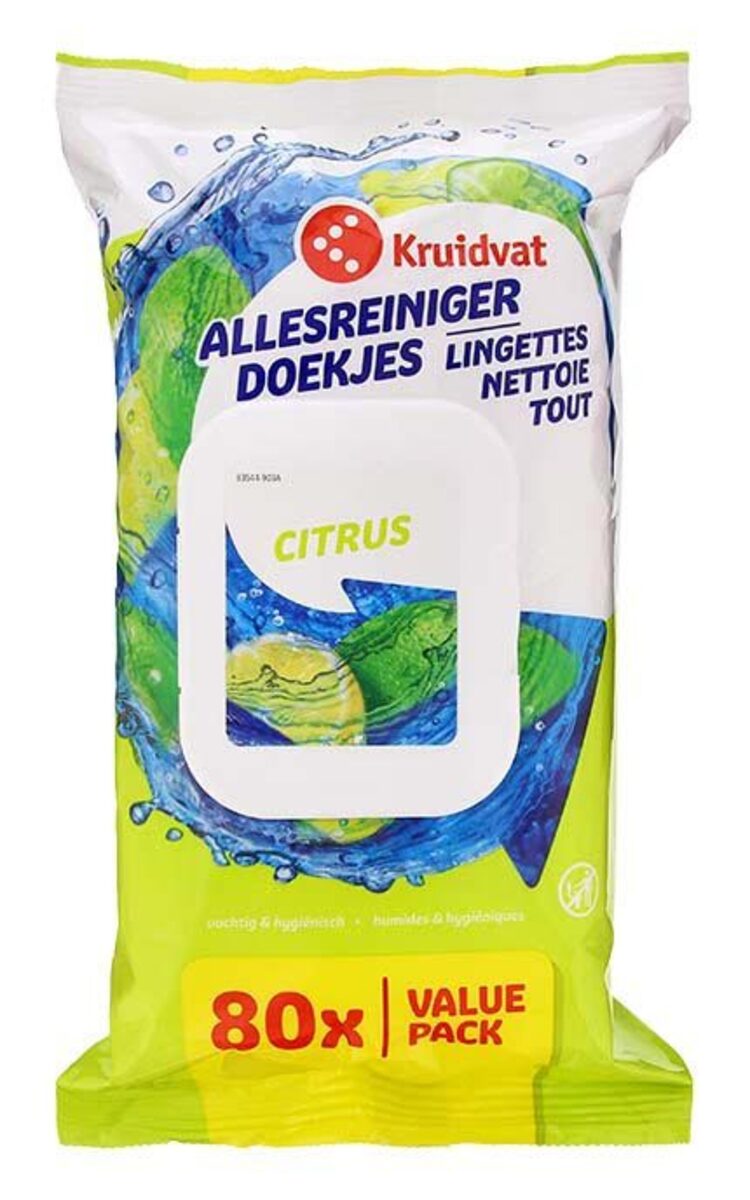 KRUIDVAT KRUIDVAT Citrus universālās mitrās salvetes, 80gab. 80 gab.