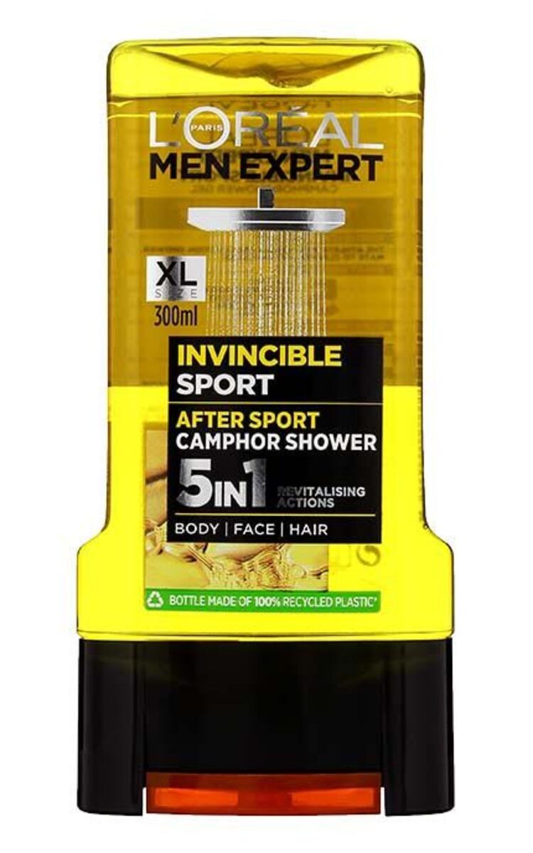 L`OREAL MEN EXPERT L`OREAL MEN EXPERT Invincible Sport 5in1 dušas želeja ķermenim, sejai un matiem, 300ml 300 ml