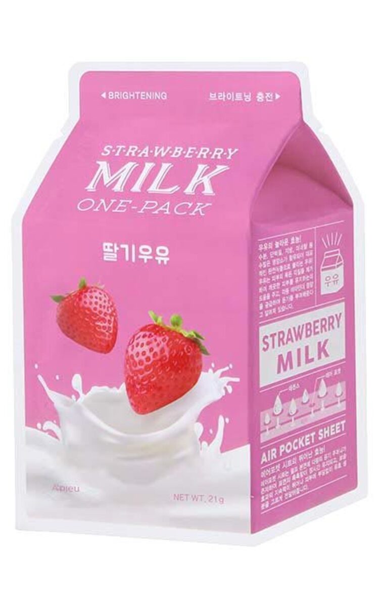 A'PIEU A'PIEU Strawberry Milk Brightening тканевая маска для лица с экстрактами клубники и молока, 1шт., 21г 1 шт