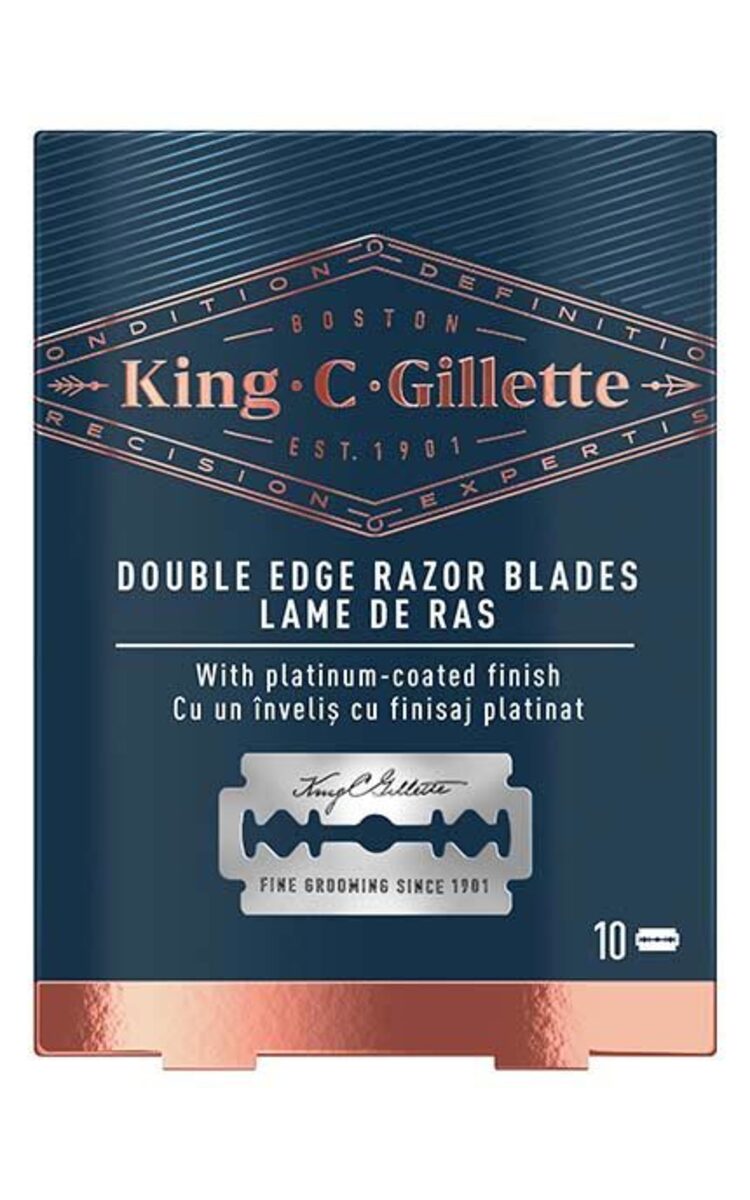 GILLETTE KING C.GILLETTE Double Edge Razor Blades divpusēji skūšanās asmeņi, 10gab. 10 gab.