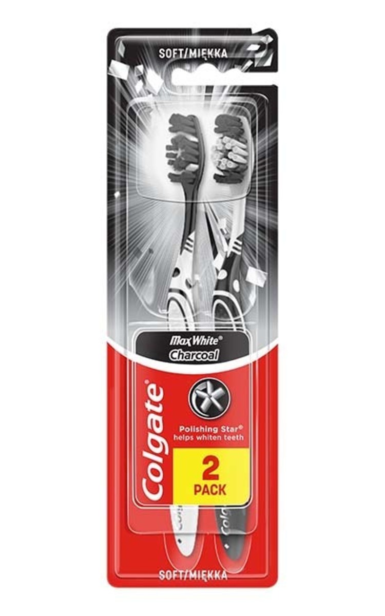 COLGATE COLGATE Max White Charcoal Soft zobu birste, 2gab. 2 gab.