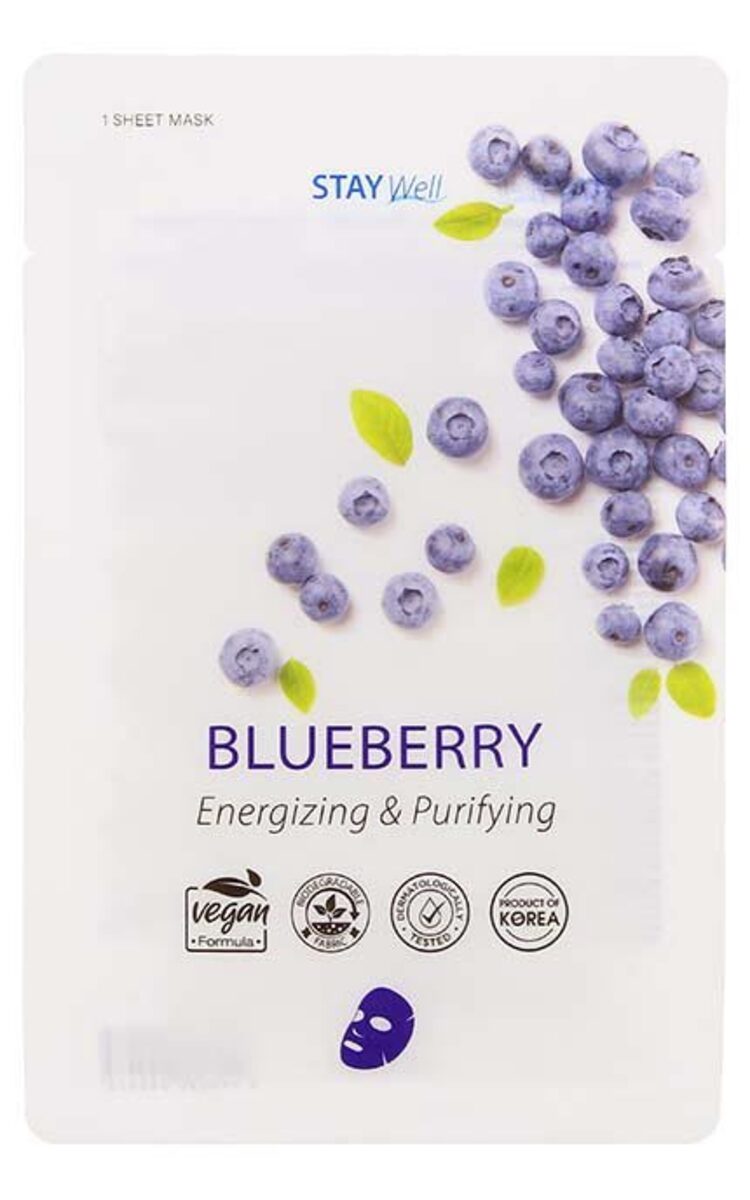 STAY WELL STAY WELL Vegan Blueberry восстанавливающая маска для лица, 1шт., 23г 1 шт