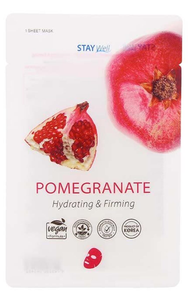 STAY WELL STAY WELL Vegan Pomegranate savelkoša maska sejai, 1gab., 23g 1 gab.