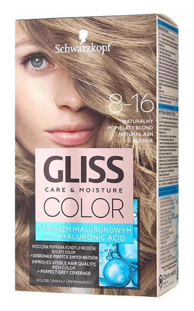 GLISS COLOR GLISS COLOR Care&Moisture стойкая краска для волос, 8-16 Natural Ash Blonde 1 шт