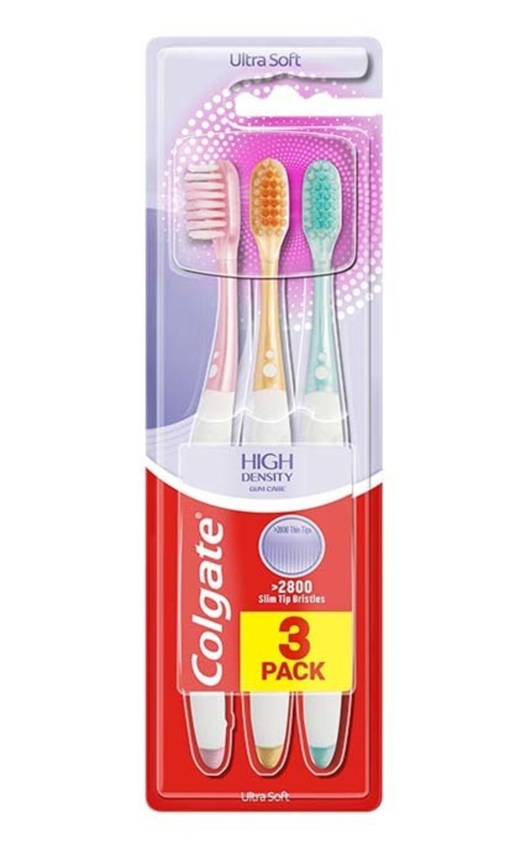 COLGATE COLGATE High Density Ultra Soft zobu birste, 2gab. (dažādas krāsas) 3 gab.