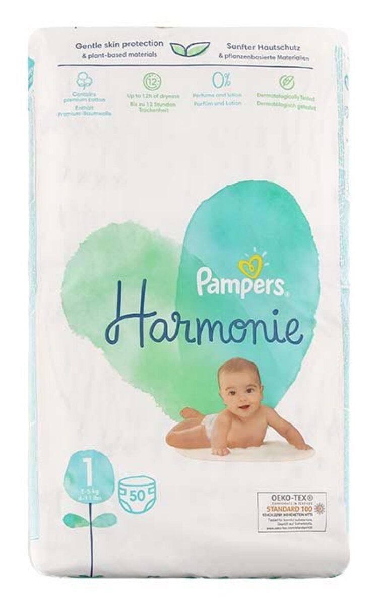 PAMPERS PAMPERS Harmonie S1 подгузники, 2-5кг, 50шт. 50 шт