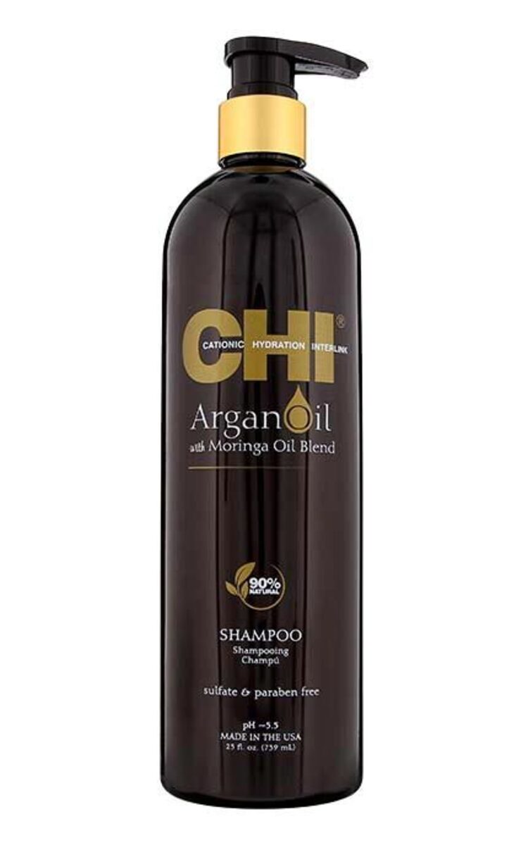 CHI LUXURY CHI Argan Oil plus Moringa Oil atjaunojošs šampūns ar eksotiskām eļļām, 739ml 739 ml