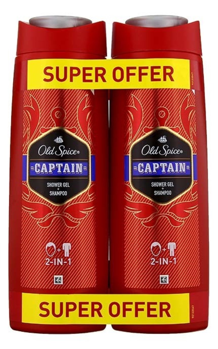 OLD SPICE OLD SPICE Captain Hair&Body Duo мужской гель для душа и шампунь, 2x400мл 800 мл