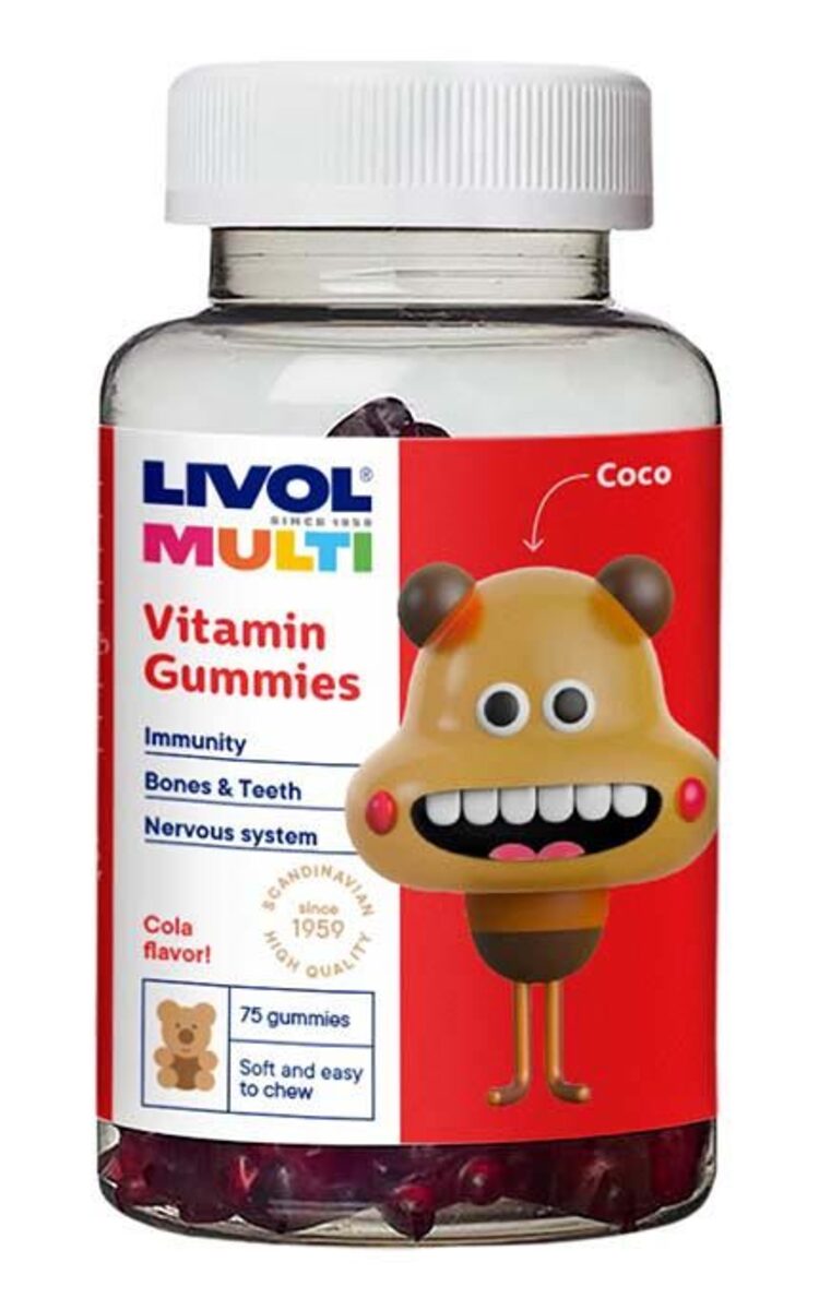 LIVOL LIVOL Multi витаминные мишки для детей со вкусом колы, 75 мишек 75 шт