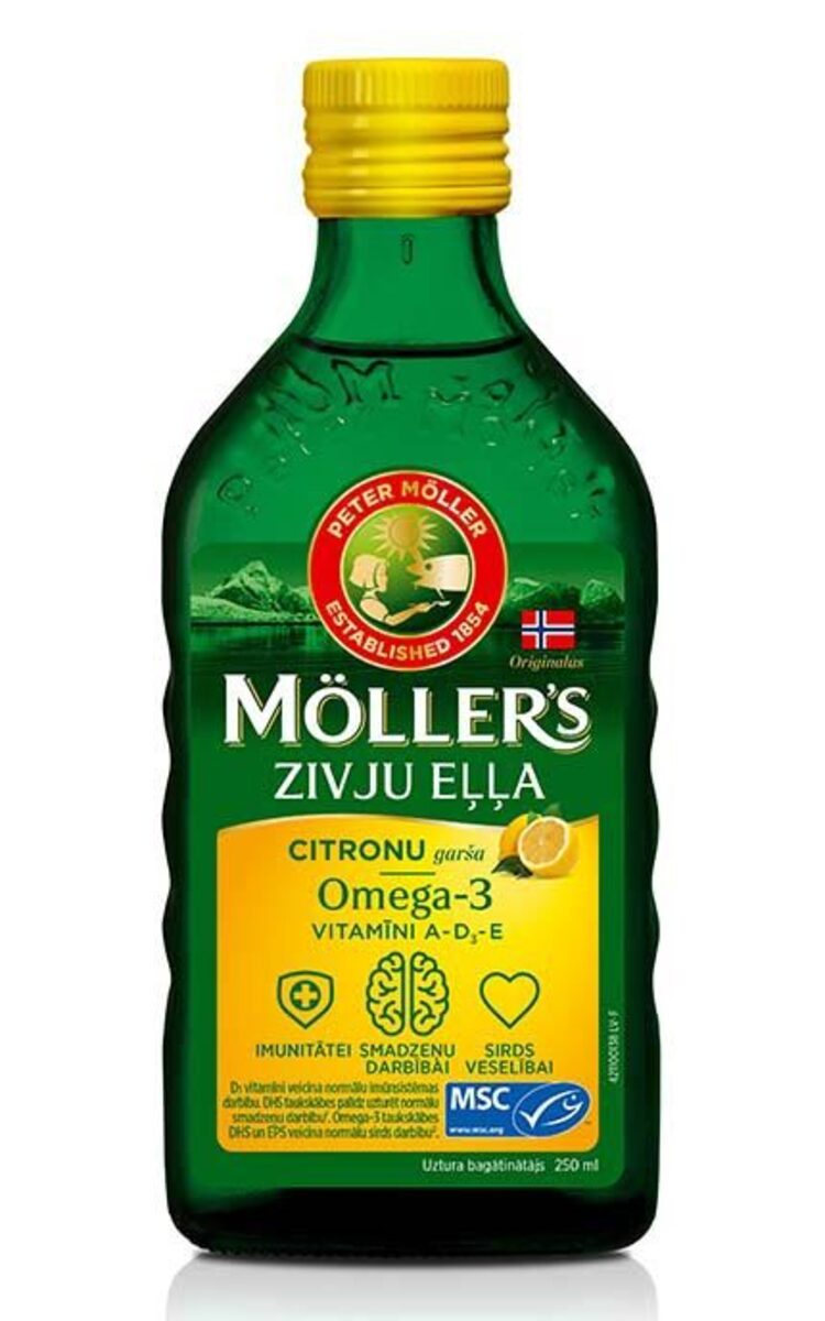 MOLLER MOLLER'S жидкий рыбий жир со вкусом лимона, 250мл 250 мл