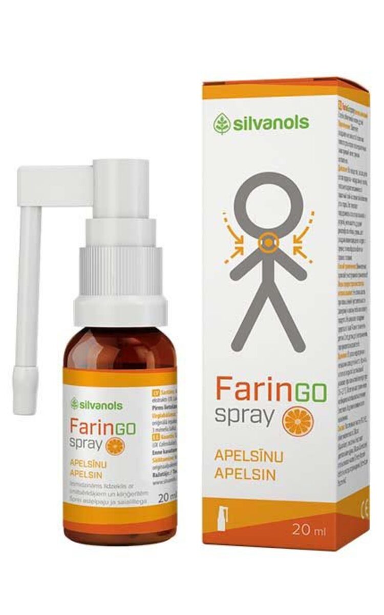 SILVANOLS SILVANOLS Faringospray распыляемое средство для лечения болей в горле с апельсиновым маслом, 20мл 20 мл