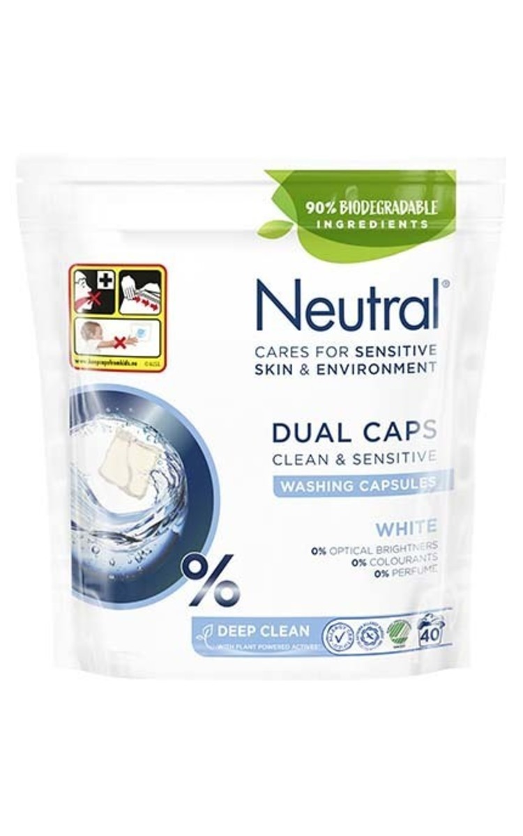 NEUTRAL NEUTRAL Duo Caps White капсулы для стирки для белого белья, 40шт. 40 шт