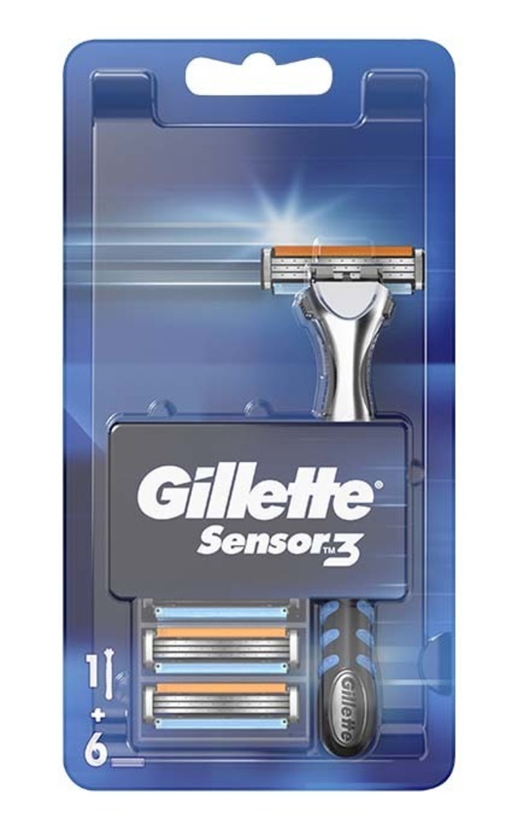 GILLETTE GILLETTE Sensor3 skuveklis vīriešiem, + 6 kasetnes 6 gab.