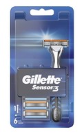 GILLETTE Sensor3 skuveklis vīriešiem, + 6 kasetnes