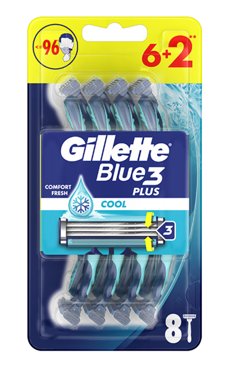 GILLETTE GILLETTE Blue3 Cool одноразовые мужские бритвенные станки, 8шт. 8 шт