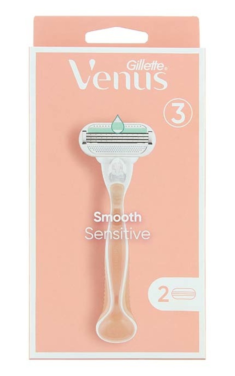 GILLETTE GILLETTE Venus Smooth Sensitive skuveklis sievietēm + 2 kasetnes 2 gab.