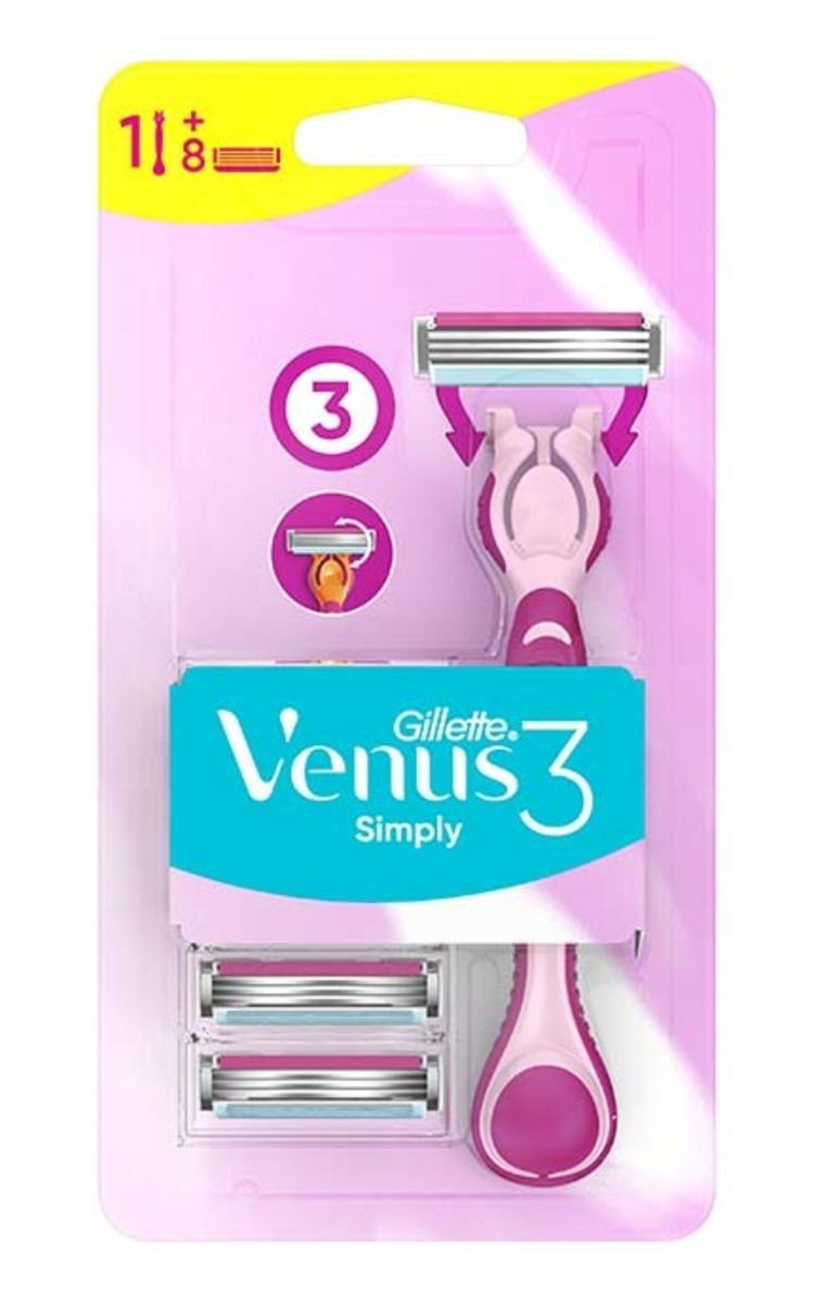 GILLETTE GILLETTE Venus3 Simply бритвенный станок для женщин, + 8 кассеты 9 шт