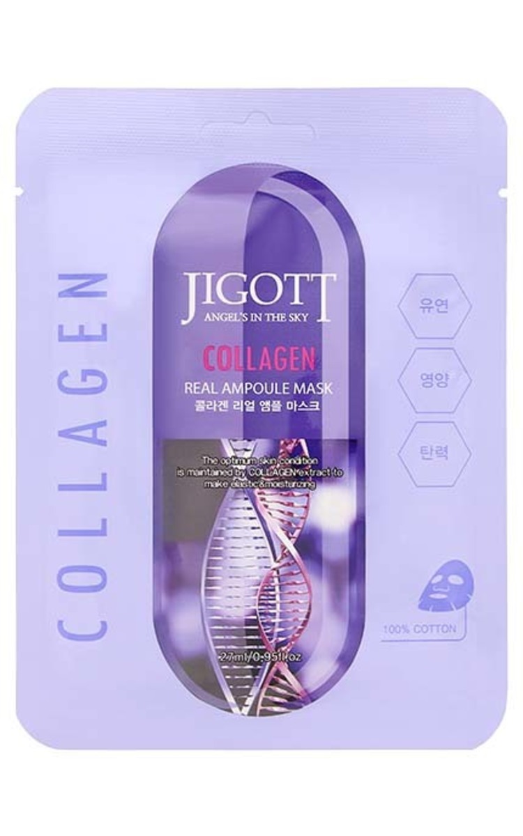 JIGOTT JIGOTT Collagen Real Ampoule Mask тканевая маска для лица, 27мл 1 шт