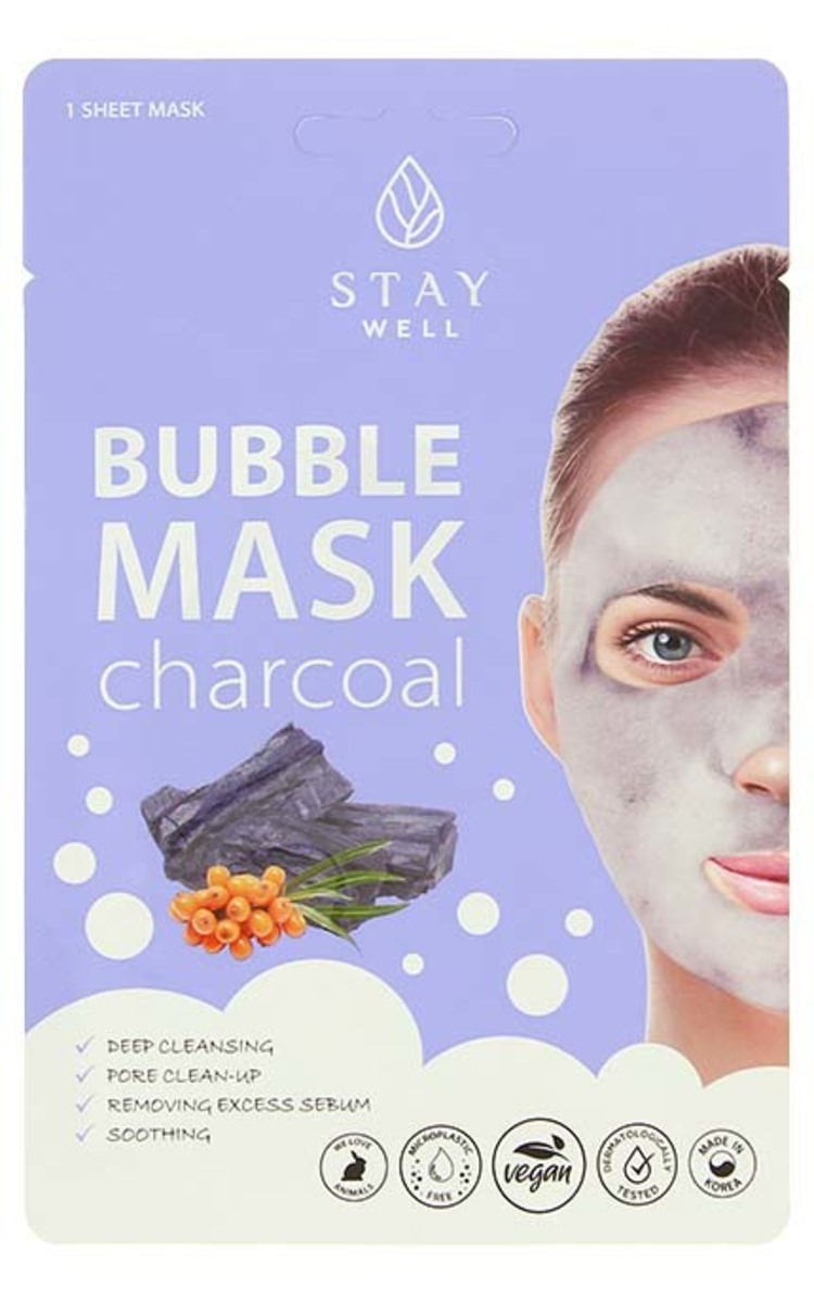 STAY WELL STAY WELL Bubble Charcoal dziļi attīroša maska sejai, 1gab., 20g 1 gab.