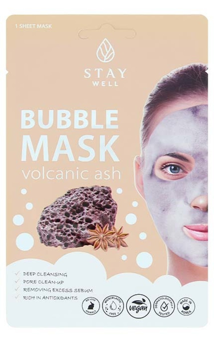 STAY WELL STAY WELL Bubble Volcanic Ash dziļi attīroša maska sejai, 1gab., 20g 1 gab.